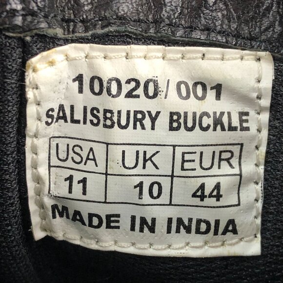 Red Tape Men's Size 11 Salisbury Buckle Black Leather Side Zip Ankle Biker Boots - Picture 13 of 13